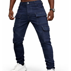 Mens Tactical Slim-Fit Cargo Jeans