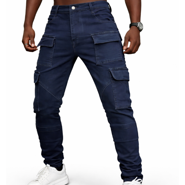 Mens Tactical Slim-Fit Cargo Jeans