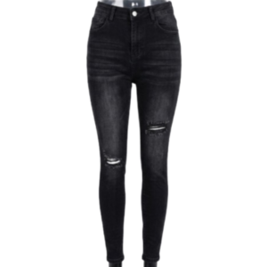 Female Distressed High-Rise Skinny Jeans Black