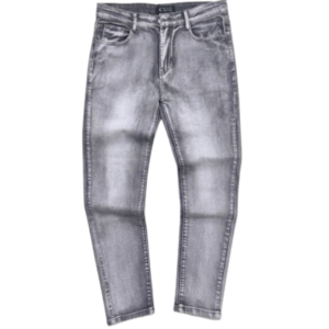 Unisex Grey Acid Wash Slim Jeans